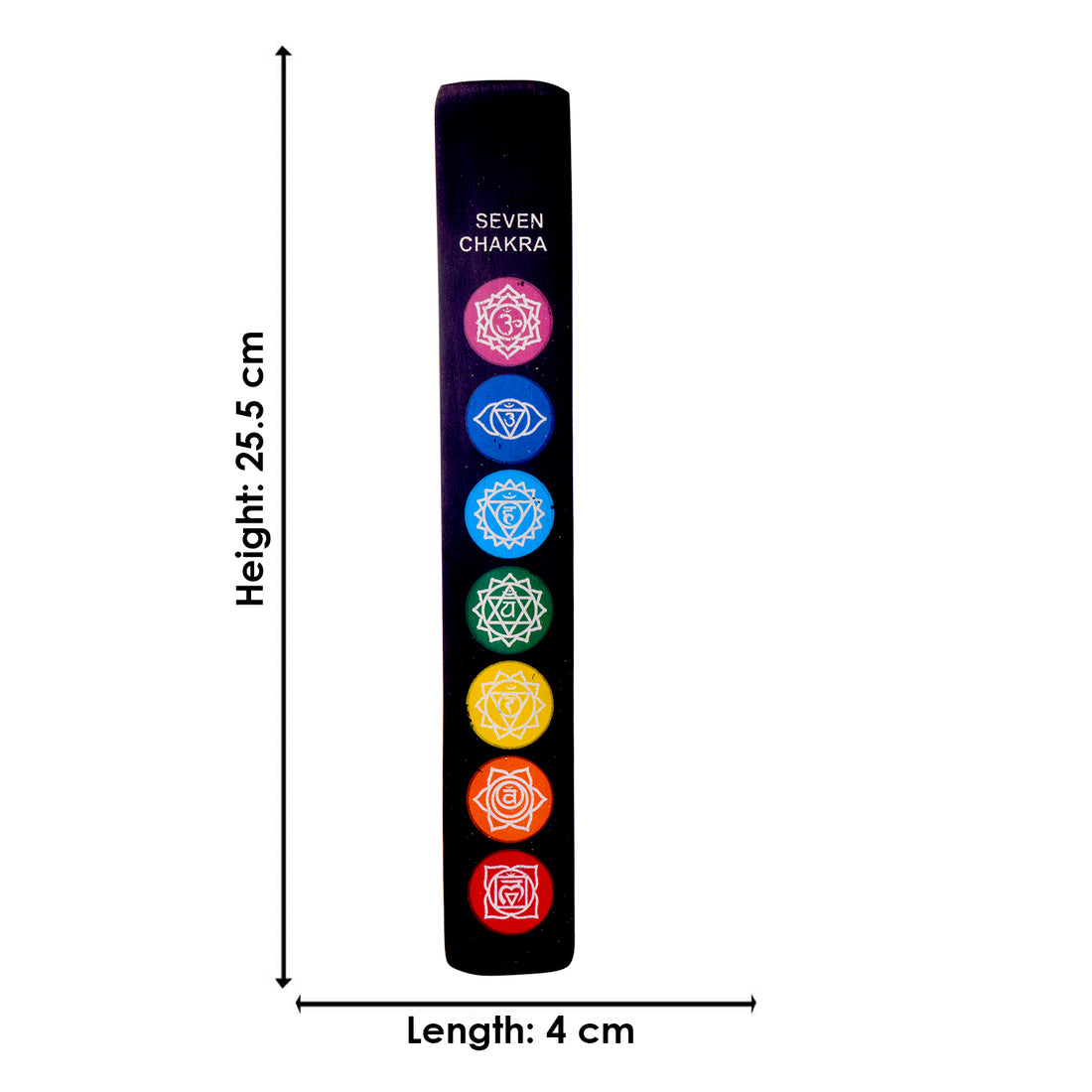 Black Seven Chakra Incense Holder Plate for Meditation and Spiritual Decor