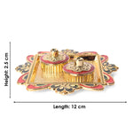 Kumkum Holder Adorned with Intricate Traditional Patterns