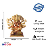 7.2 Inch Majestic Panchmukhi Hanuman Brass Idol