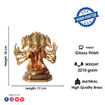 7.1 Inch Elegant Panchmukhi Hanuman Brass Statue