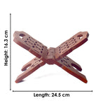 Wooden Foldable Rehal Book Stand for Pooja and Holy Books