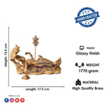 5.3 Inch Brass Vishnu Padmanabha Statue – Lord Vishnu Sleeping on Sheshnag