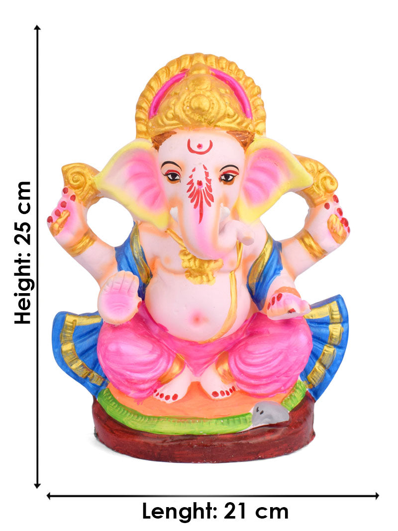 10 Inch Colorful Eco-Friendly Ganpati Idol