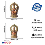 9.4 Inch Brass Lakshmi Ganesha Idol – A Symbol of Prosperity