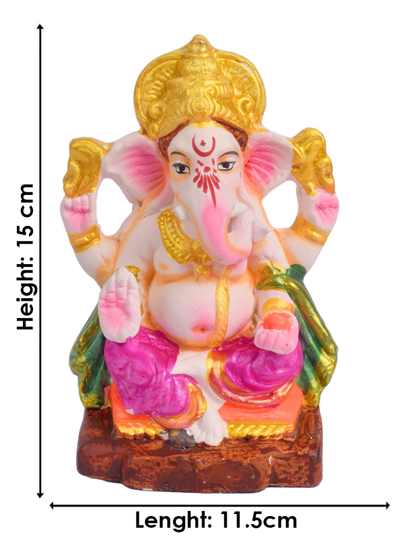 Auspicious 6-Inch Eco-Friendly Ganesha Idol