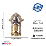 11.4 Inch Handcrafted Black Brass Ram Lala Statue for Worship and Decor