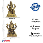 3.4 Inch Sacred Brass Laxmi Ganesh Idol