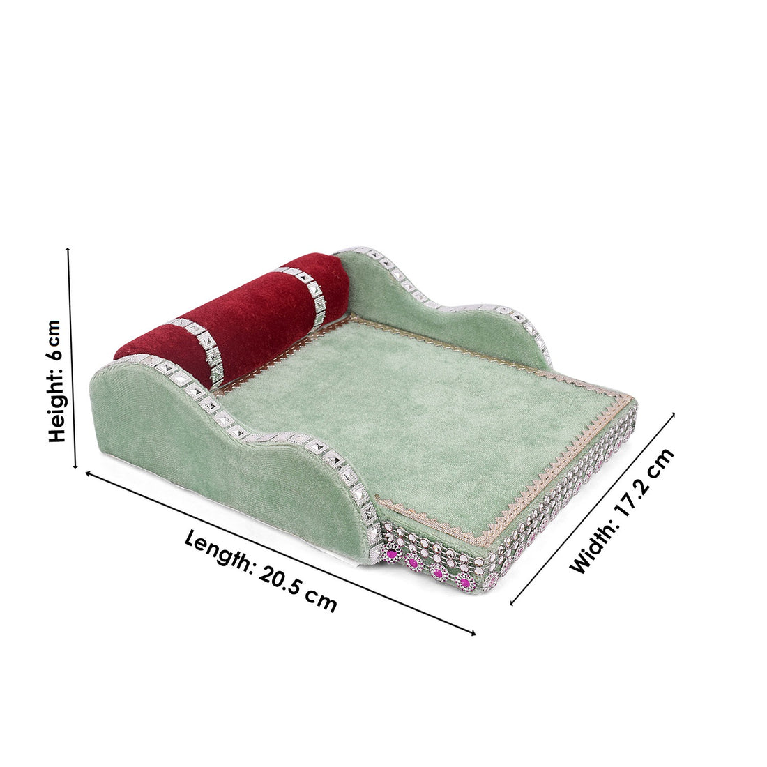 Laddu Gopal's Throne of Elegance: Velvet Bed Medium