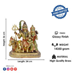 14 Inch Brass Shiv Parivaar Idol with Nandi