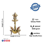 14.6 Inch Brass Diya Stand for Pooja Home Temple Décor