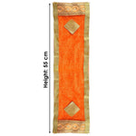 Designer Deity Orange Velvet Ganpati Idol Patka