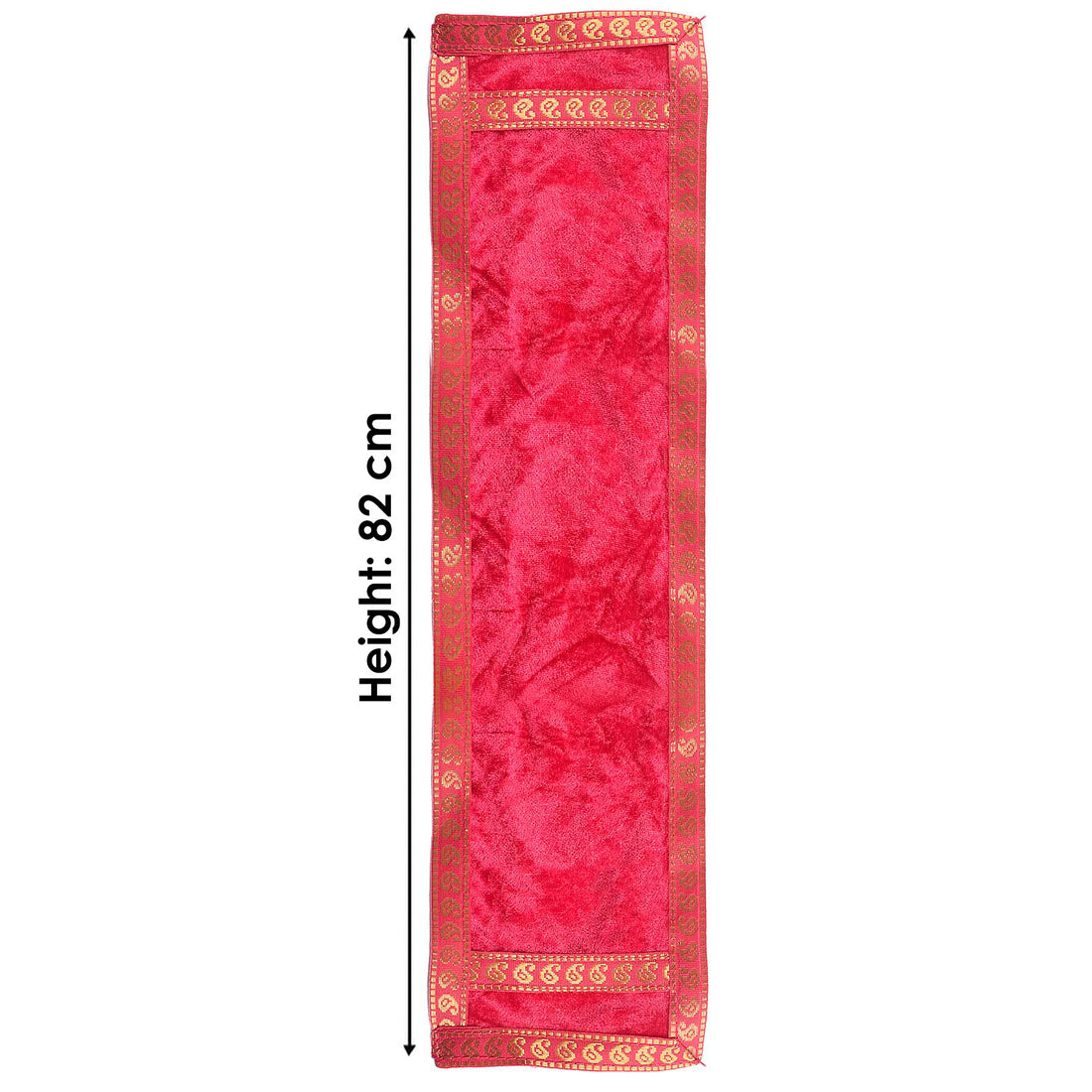 Pink Velvet Ganpati Idol Patka with Intricate Border - 32 Inch