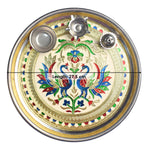 Stainless Steel Printed Aarti Thali Set - Divinity Defined
