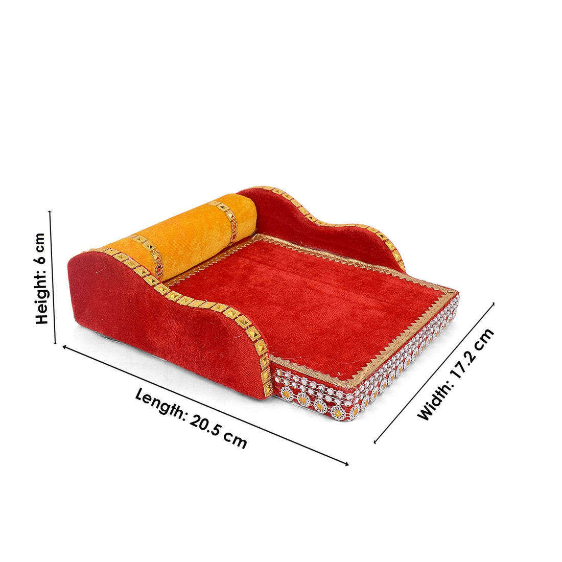 Laddu Gopal's Throne of Elegance: Velvet Bed Medium