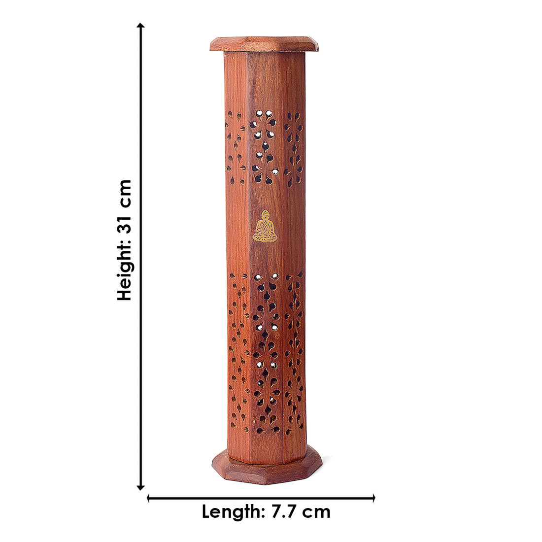 Handcrafted Wooden Standing Incense Holder for Pooja and Home Decor