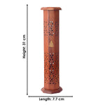 Handcrafted Wooden Standing Incense Holder for Pooja and Home Decor