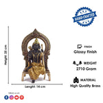8.4 Inch Brass Ram with Bow Idol in Sitting Pose