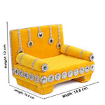 Pretty Yellow Laddu Gopal's Divine Velvet Singhasan
