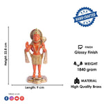 9 Inch Kesari Hanuman Standing Brass Idol