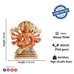 7.1 Inch Panchmukhi Hanuman Brass Idol (Kesari Nandan Statue)