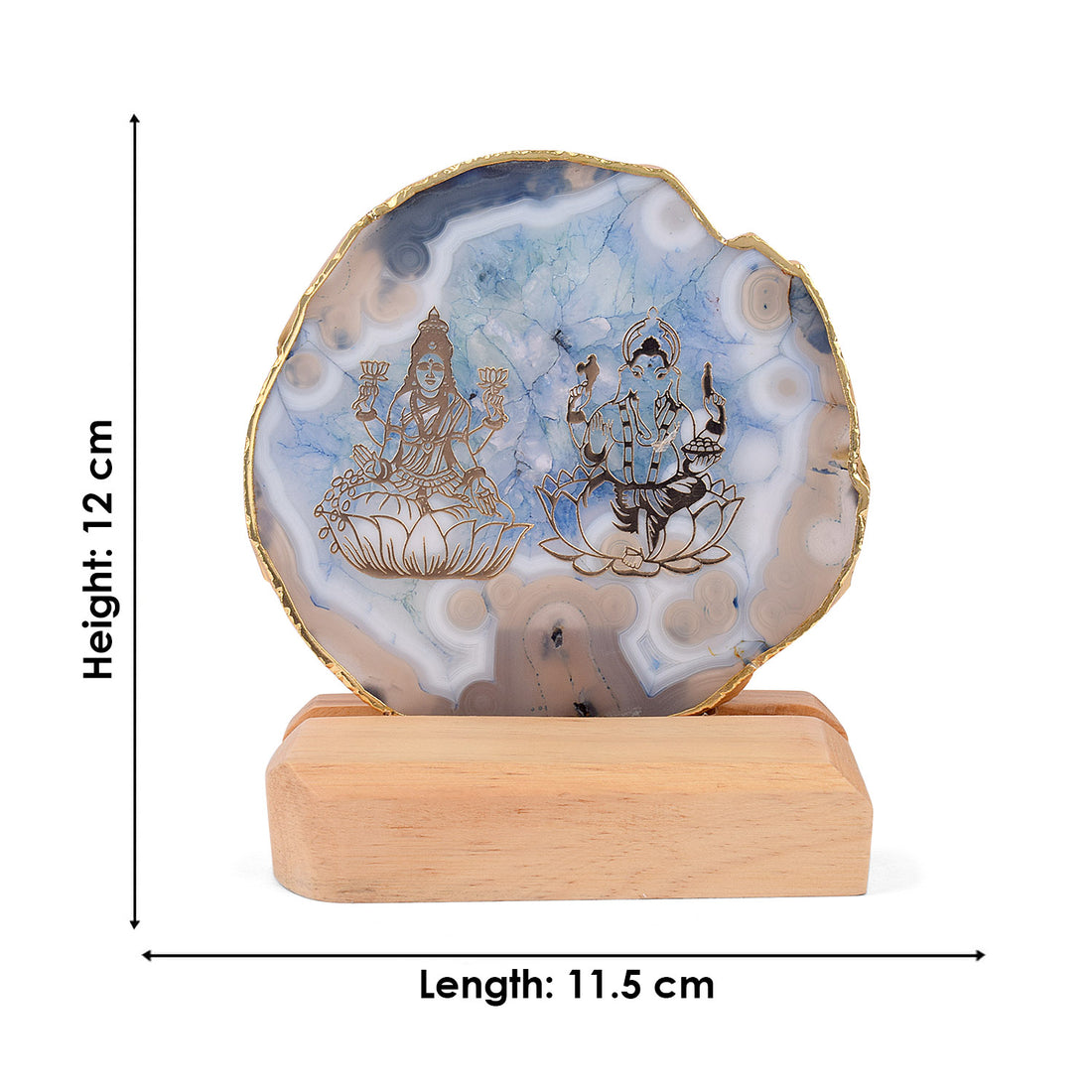 Agate Stone Stand featuring Laxmi & Ganesha