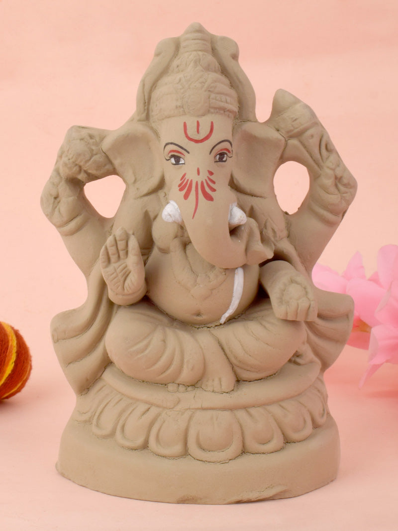6 Inch Gajavaktra Eco-Friendly Ganesha Idol
