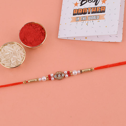 Elegant Pearl Rakhi | India’s Largest Pooja Accessories Brand – www.satvikstore.in