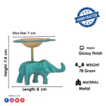 Spectacular Assorted Metal Elephant with Diya Showpiece Set of 4