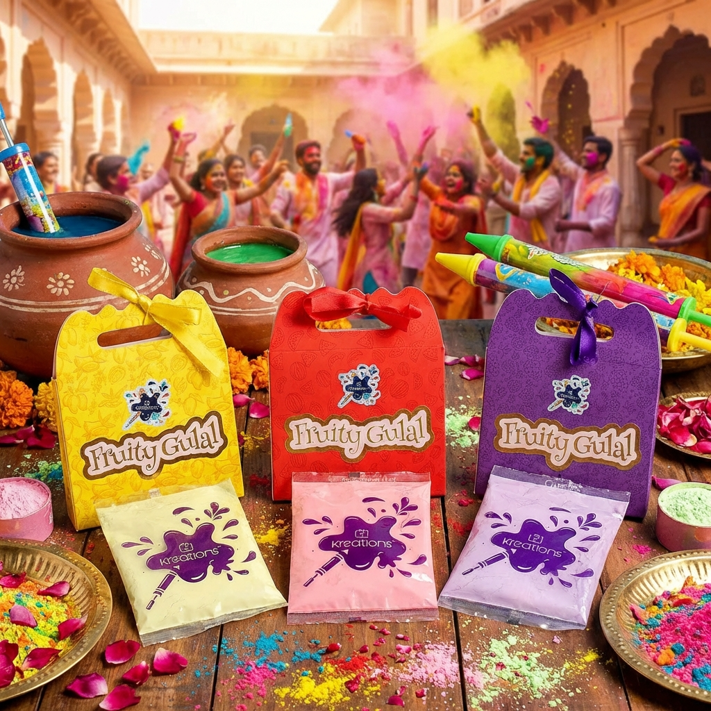 Fruity Gulal 3 Pc Set of Skin Friendly Holi Colors (Assorted)