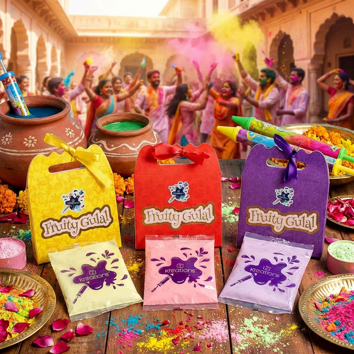 Fruity Gulal 3 Pc Set of Skin Friendly Holi Colors (Assorted)