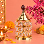 Pure Brass Crystal Glow Chimney Diya