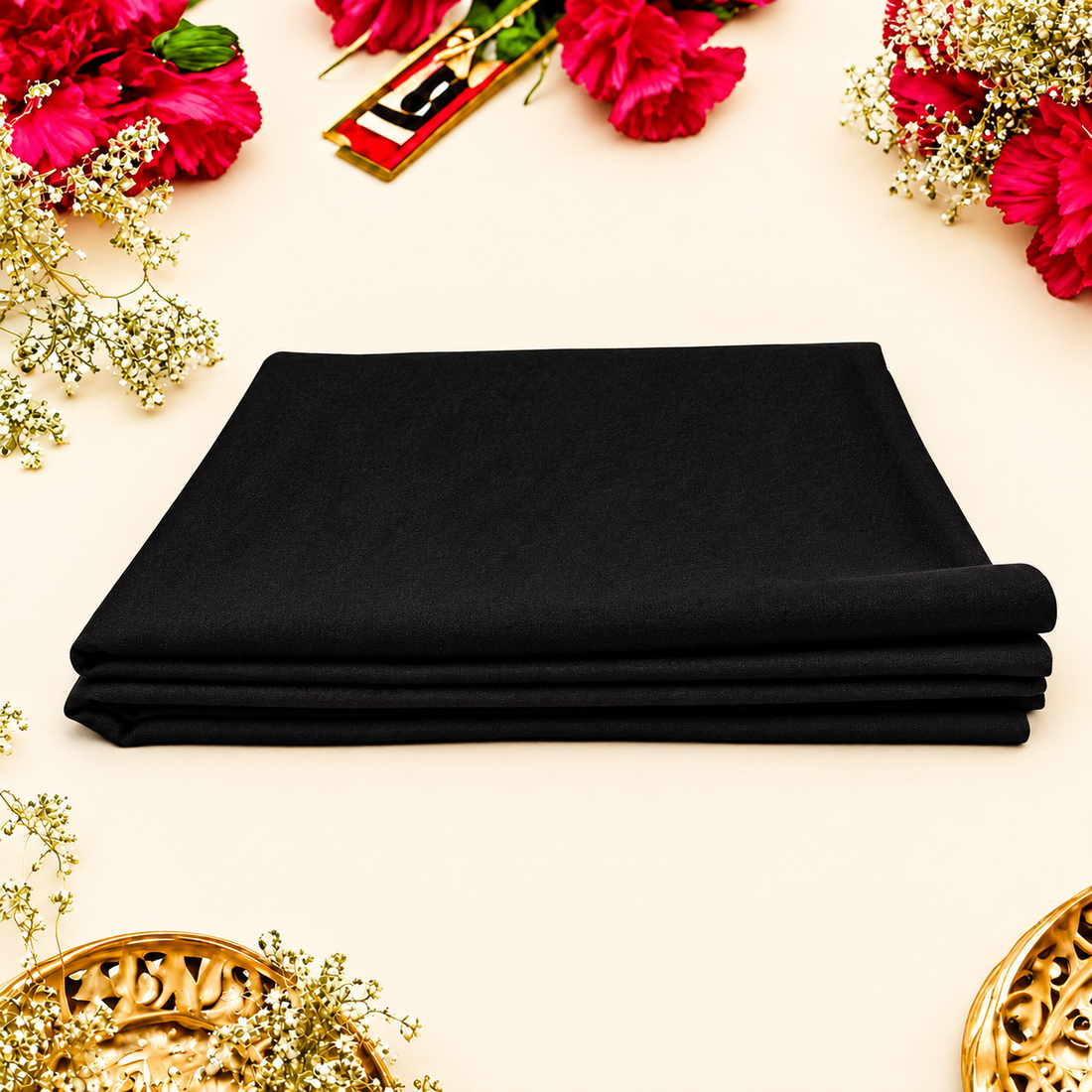 Black Cotton Cloth – 1.25 Meter for Pooja & Ritual Use