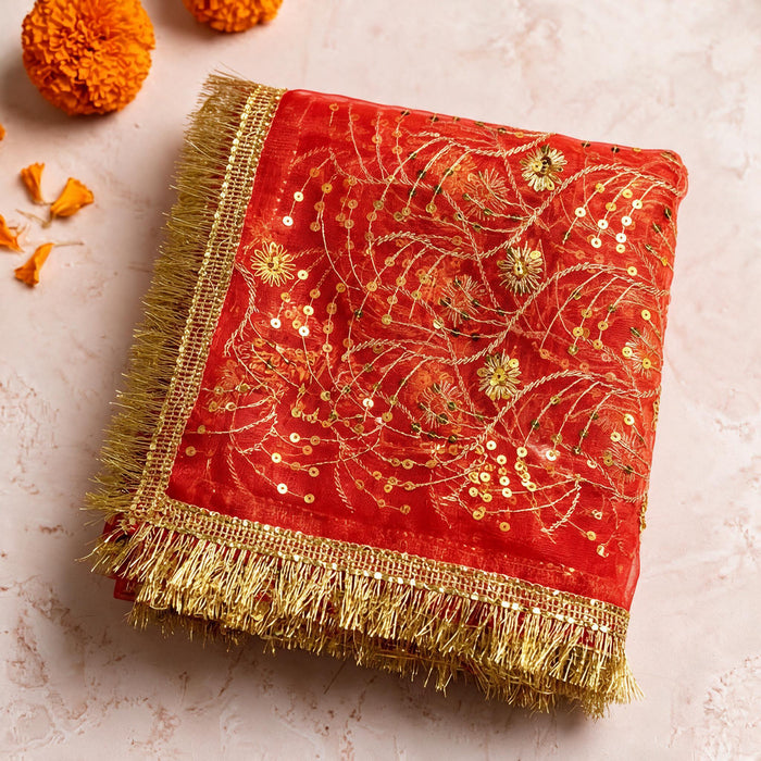 Elegant Embroidered Mata Chunri – 74x45 Inch