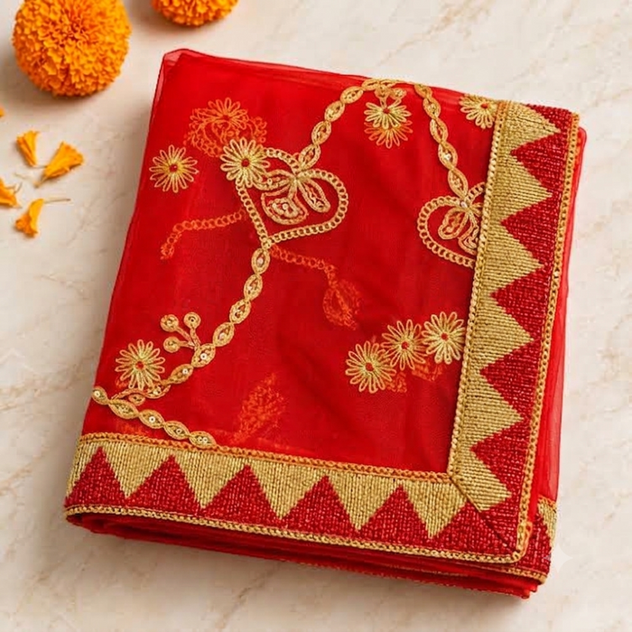 Beautiful Red Mata Chunri (87x40 inch)