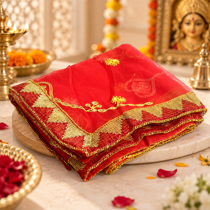 Beautiful Red Mata Chunri (87x40 inch)