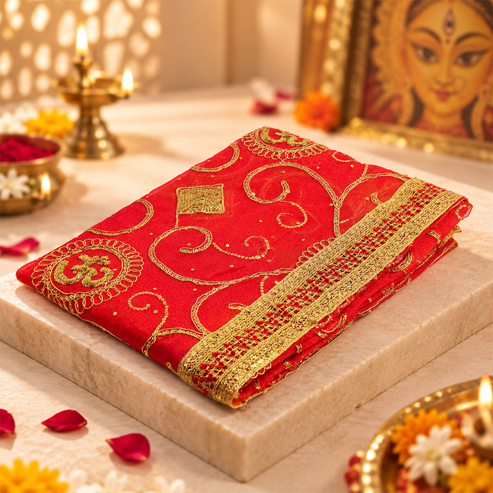 Traditional Chunri for Mata Rani Pooja (75.5x41.7 inch)