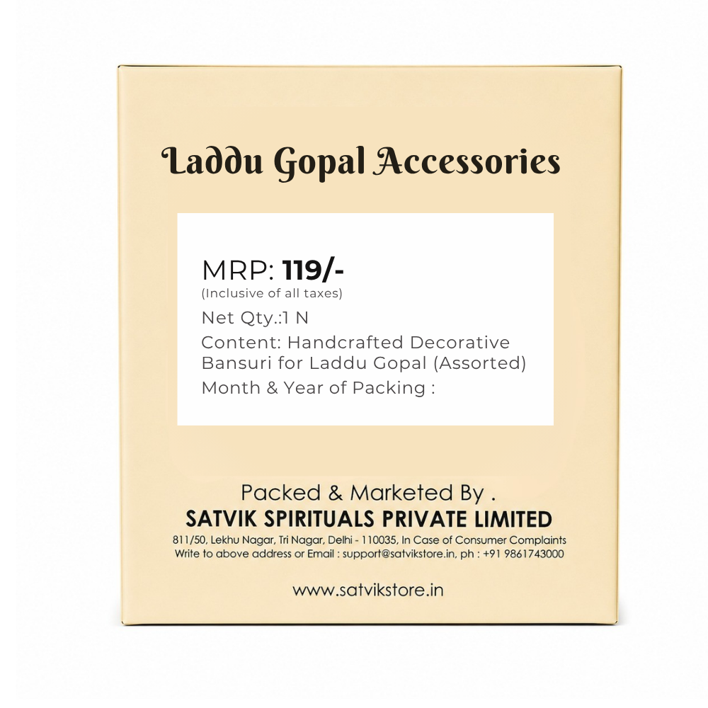 Handcrafted Decorative Bansuri for Laddu Gopal (Assorted)