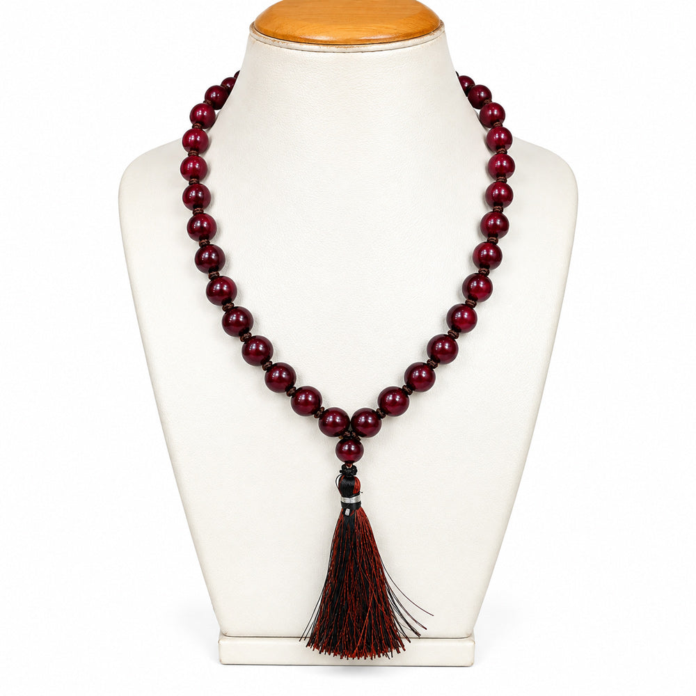 108 Beads Purple Ruby Stone Healing Mala for Meditation & Spiritual Growth