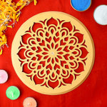 Circular Lotus Mandala Rangoli Stencil