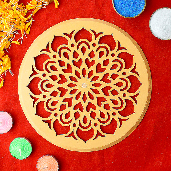 Circular Lotus Mandala Rangoli Stencil