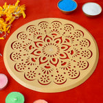 Intricate Round Floral Lace Rangoli Stencil