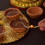 Traditional Earthen Clay Diya 12 Pc Set