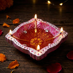 12 Pack Handcrafted Multicolor Diamond Clay Diyas
