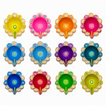 12 Pcs Handcrafted Floral Scalloped Diwali Clay Diyas