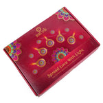 12 Pcs Handcrafted Dual-Tone Multicolor Diwali Clay Diyas