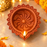 12 Pack Handcrafted Pinwheel Crowned Flame Clay Diyas