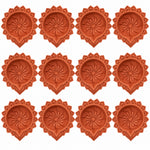 12 Pack Handcrafted Pinwheel Crowned Flame Clay Diyas