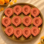 12 Pack Classic Teardrop Eco-Friendly Carved Clay Diyas