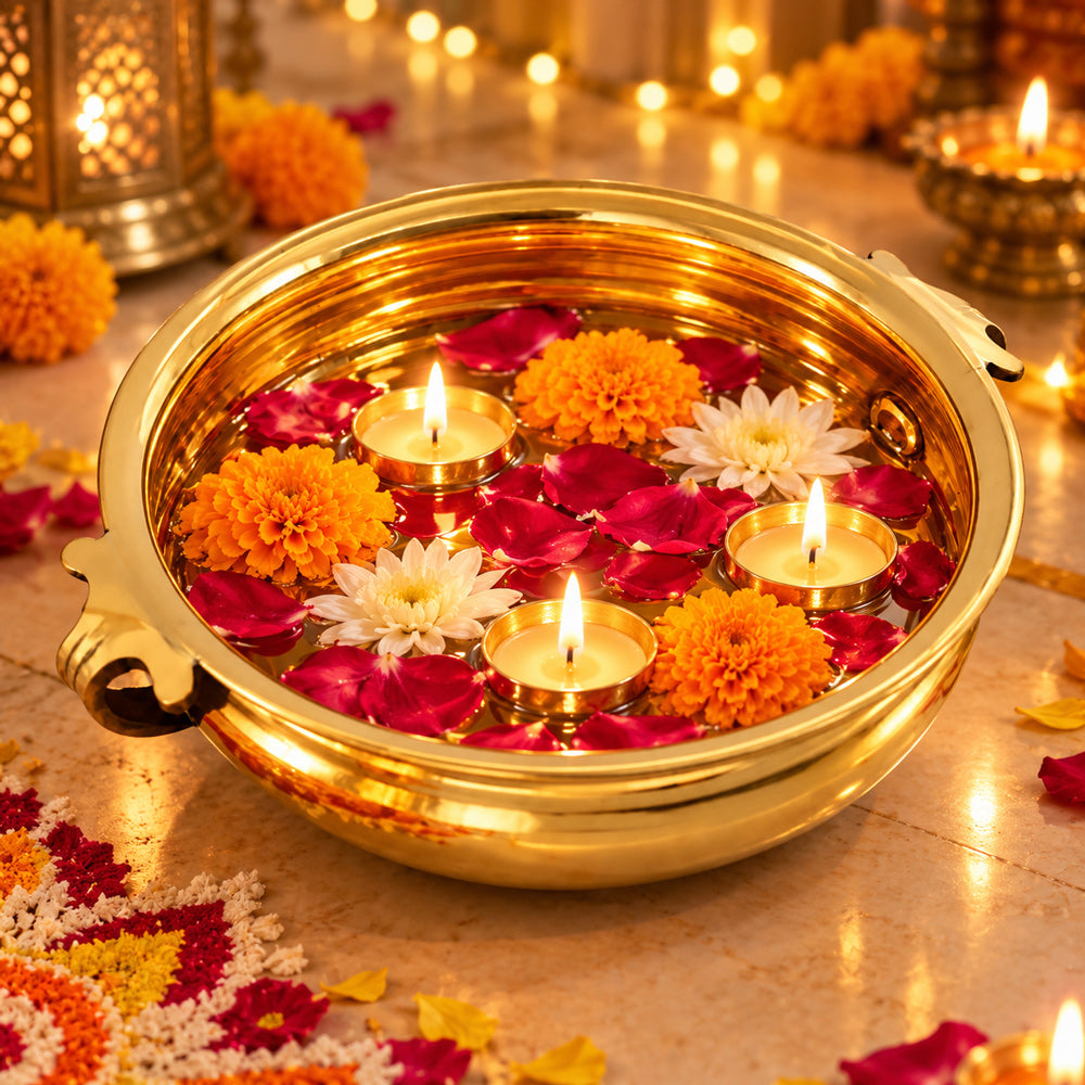8 Inch Decorative Brass Designer Urli