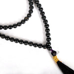Premium Hakik Jap Mala Crystal Black turmaline